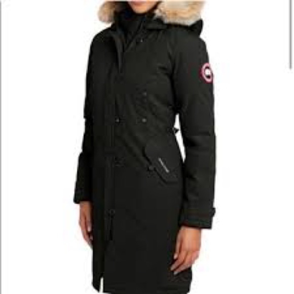 Canada Goose Black Parka with Fur-Trim Hood as is